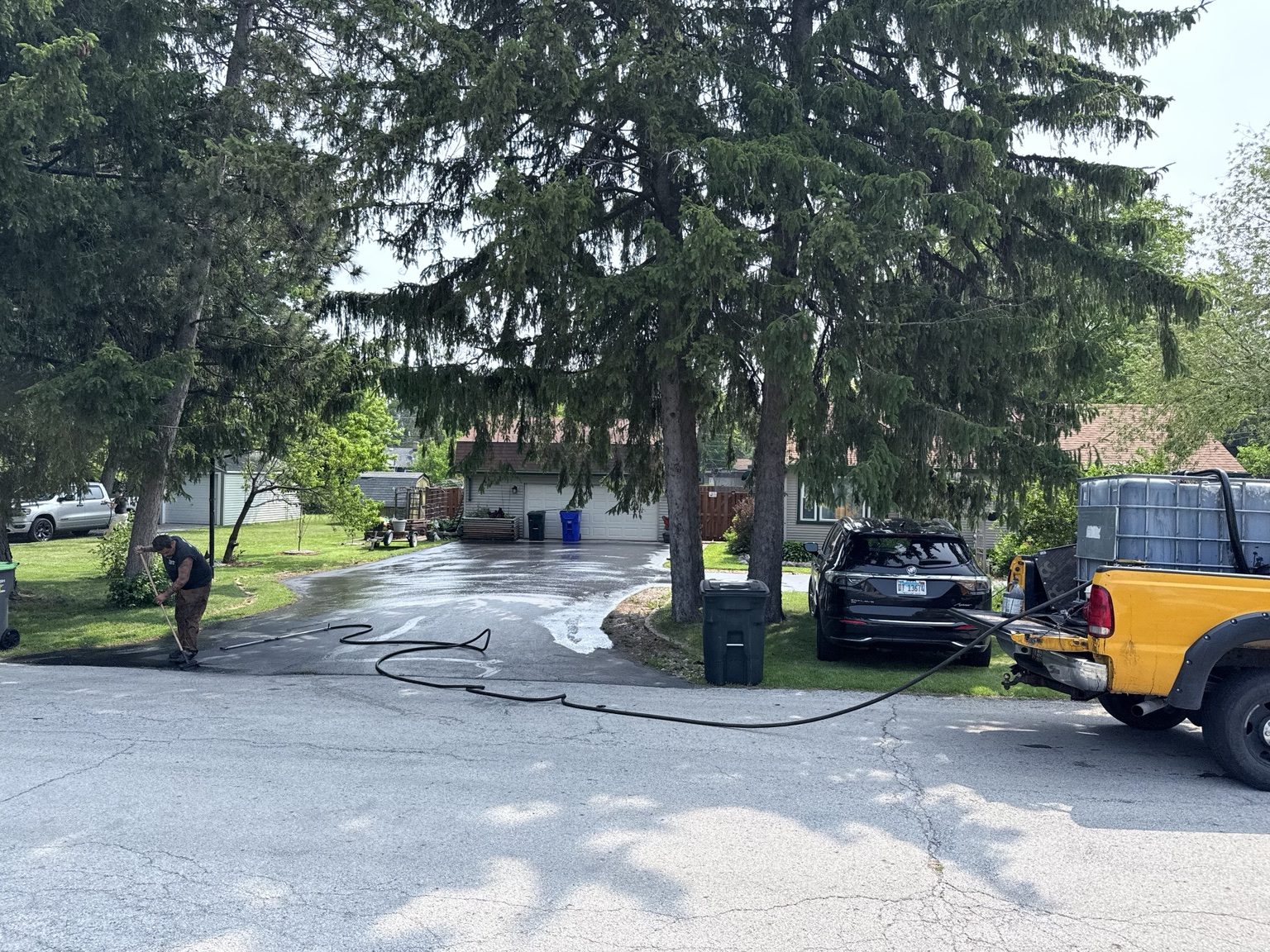 Parking lot line striping